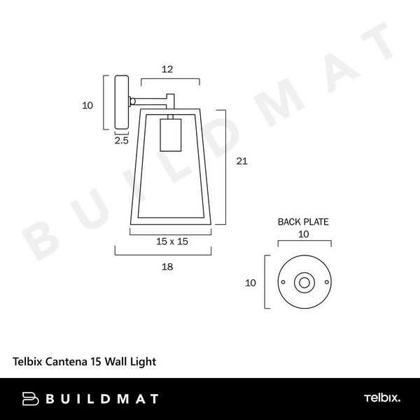 Telbix Cantena 15 Wall Light Black