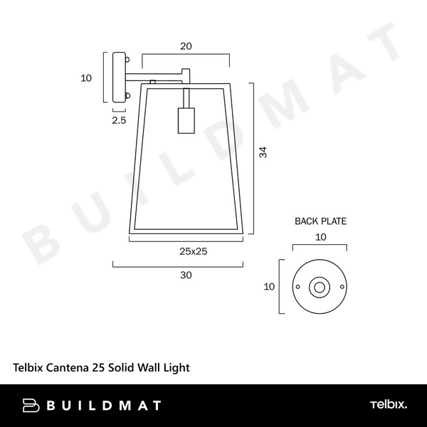 Telbix Cantena 25 Solid Brass Wall Light Antique Brass