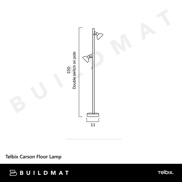 Telbix Carson Floor Lamp Nickel