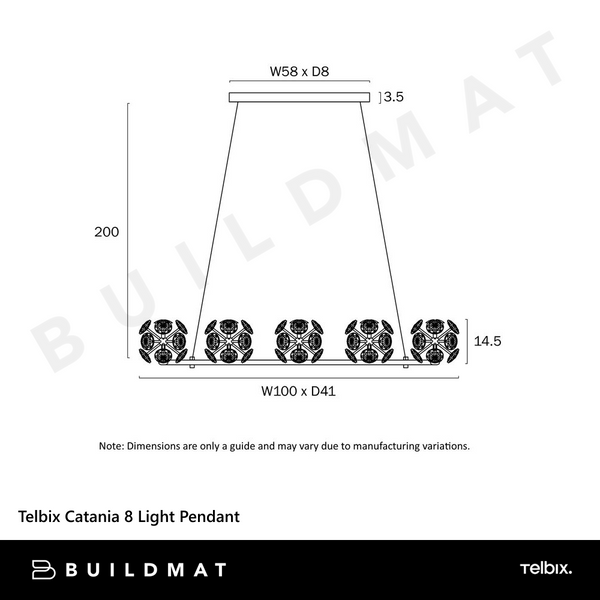 Telbix Catania 8 Light Pendant Antique Gold