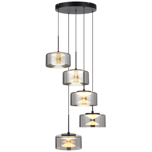 Telbix Cedro 5 Light Pendant Black