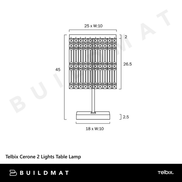 Telbix Cerone 2 Lights Table Lamp Black