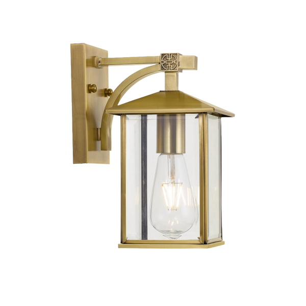 Telbix Coby 15 Solid Brass Exterior Wall Light Brass
