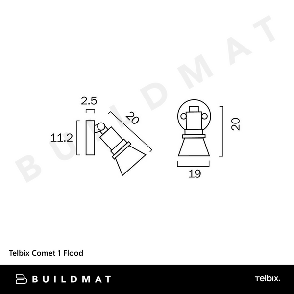 Telbix Comet 1 Flood Black