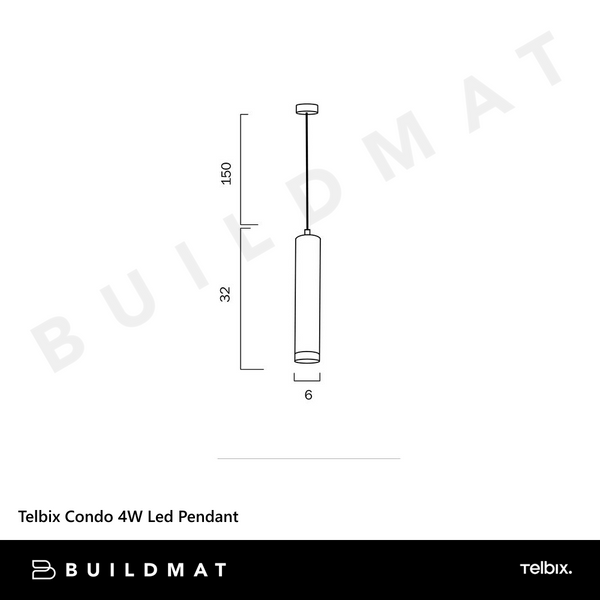 Telbix Condo 4W Led Pendant Black