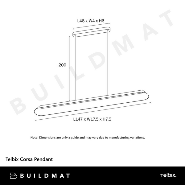 Telbix Corsa Pendant White