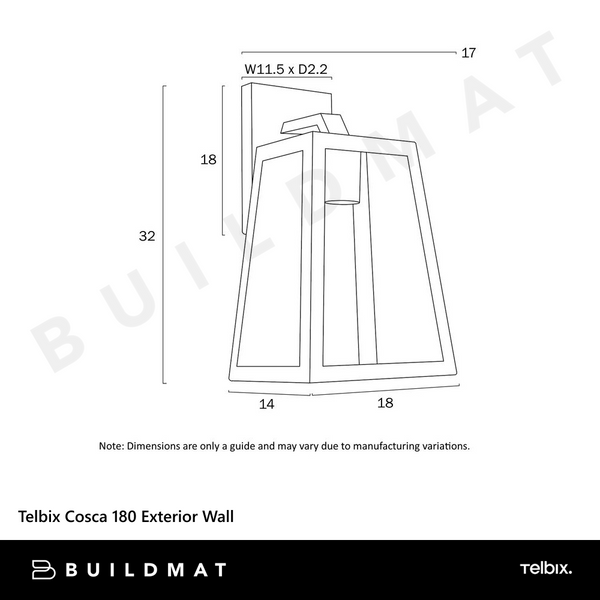 Telbix Cosca 180 Exterior Wall Bracket White