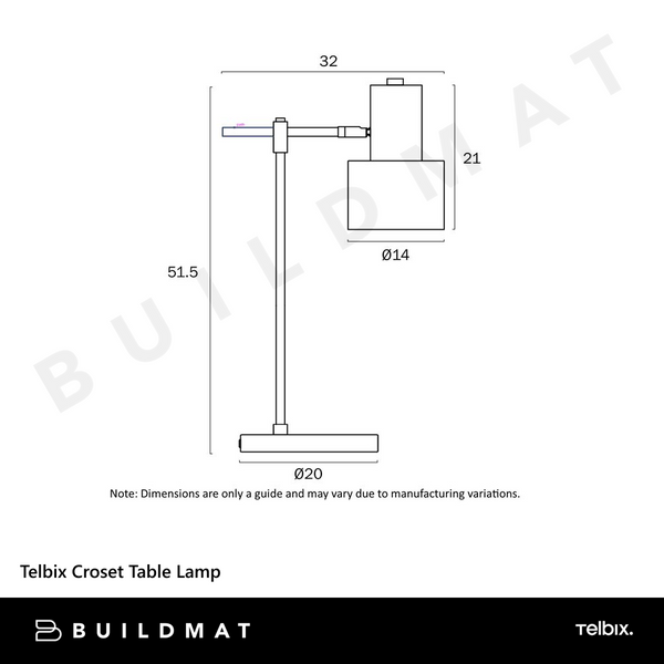 Telbix Croset Table Lamp Gold