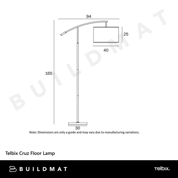 Telbix Cruz Floor Lamp Black