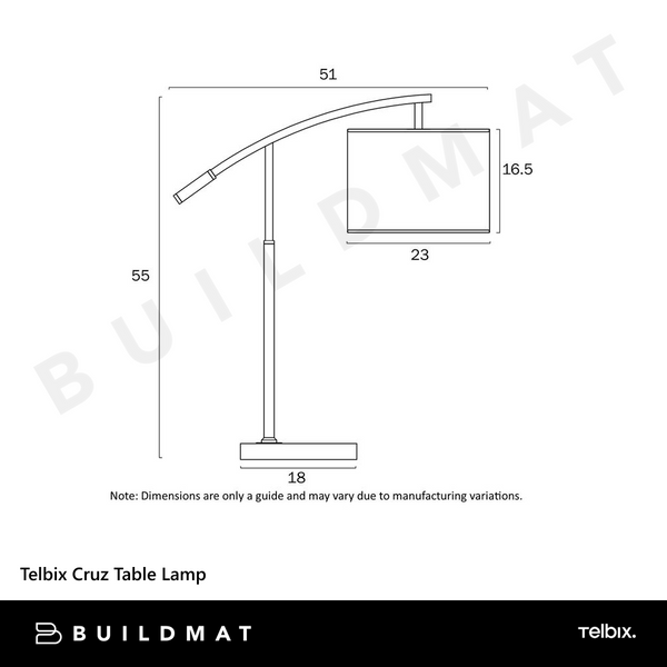 Telbix Cruz Table Lamp Black