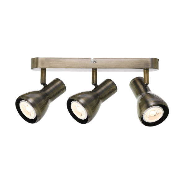 Telbix Curtis 3 Lights Spot Bar Antique Brass
