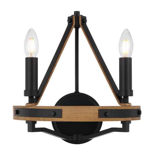 Telbix Darien 2 Light Wall Light Ashwood