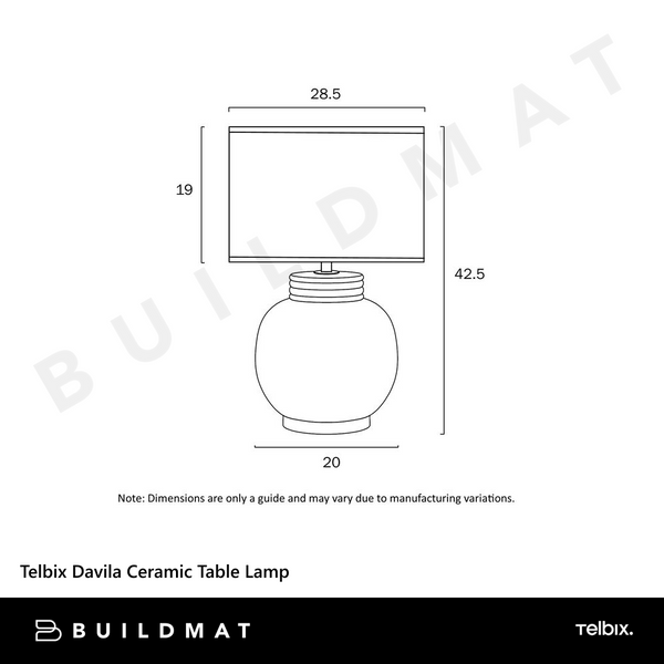 Telbix Davila Ceramic Table Lamp White
