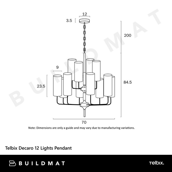 Telbix Decaro 12 Lights Pendant Gold