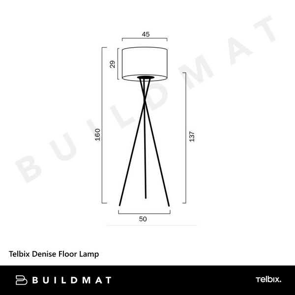 Telbix Denise Floor Lamp Black