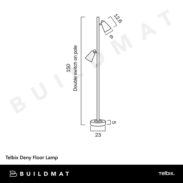 Telbix Deny Floor Lamp Black