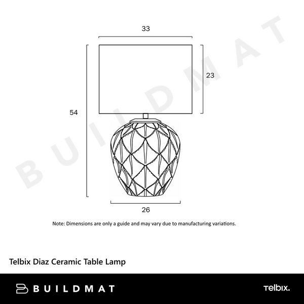 Telbix Diaz Ceramic Table Lamp Green