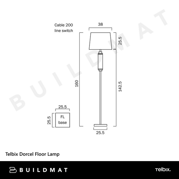 Telbix Dorcel Floor Lamp Nickel Clear