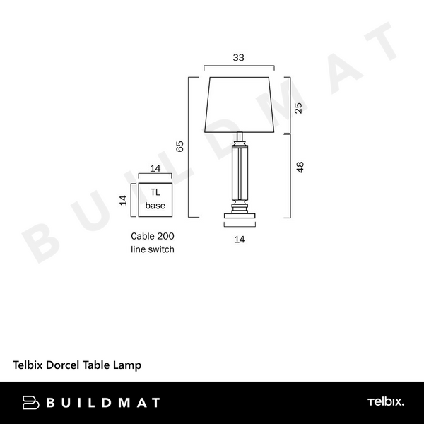 Telbix Dorcel Table Lamp Nickel Clear