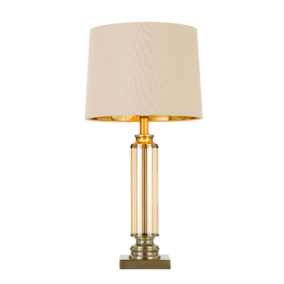 Telbix Dorcel Table Lamp Antique Brass Amber