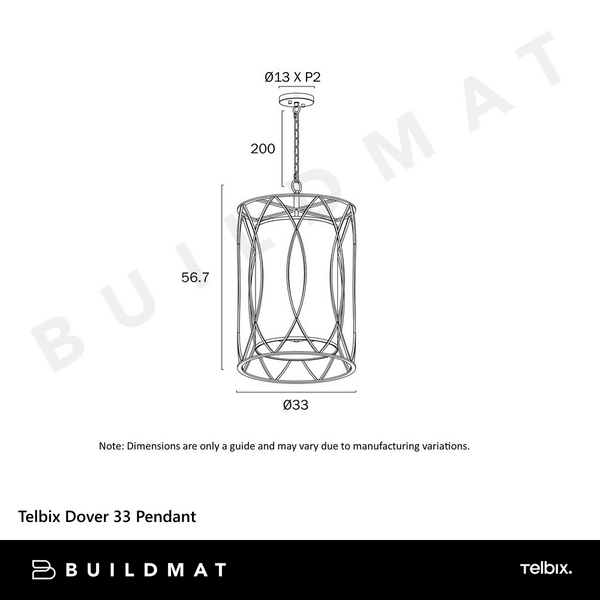 Telbix Dover 33 Pendant Black