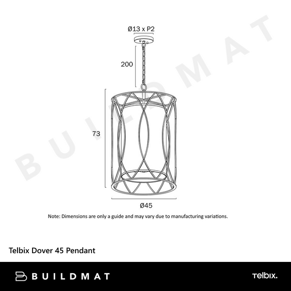 Telbix Dover 45 Pendant Black