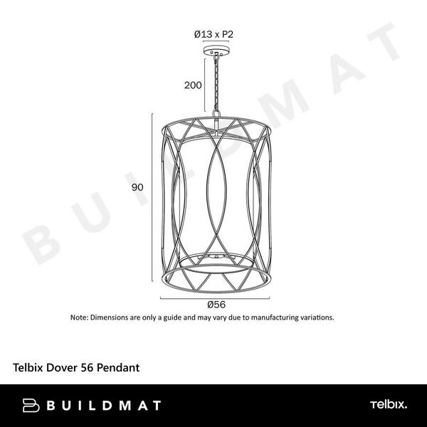 Telbix Dover 56 Pendant Black