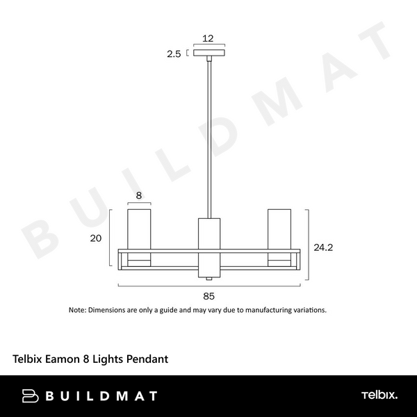 Telbix Eamon 8 Lights Pendant Black