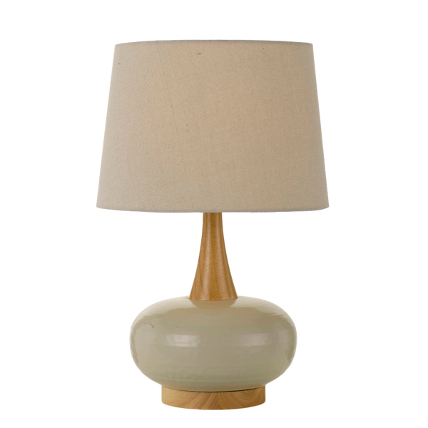 Telbix Earl Ceramic Table Lamp White Oak Cream