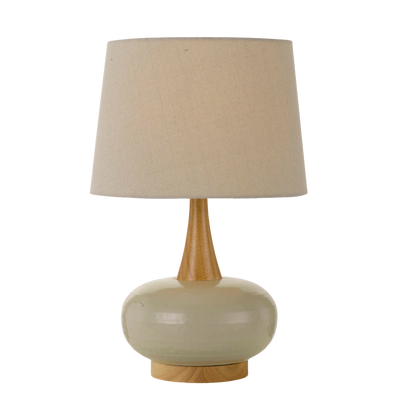 Telbix Earl Ceramic Table Lamp White Oak Cream