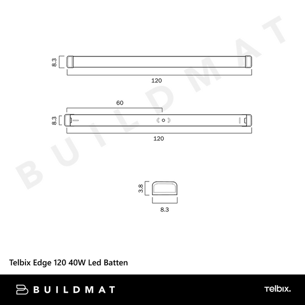 Telbix Edge 120 40W Led Batten 3CCT White