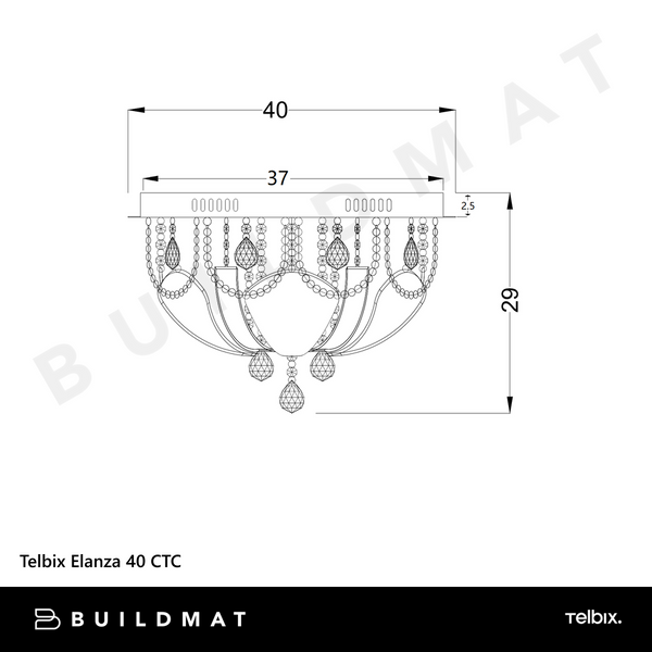Telbix Elanza 40 CTC White Nickel Crystal
