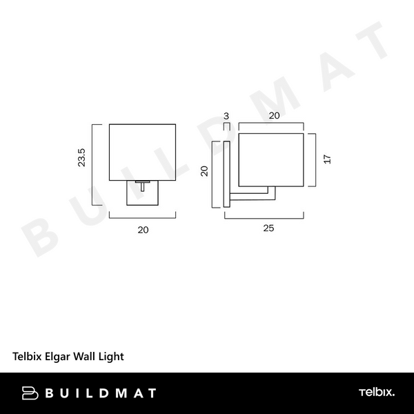 Telbix Elgar Wall Light Black