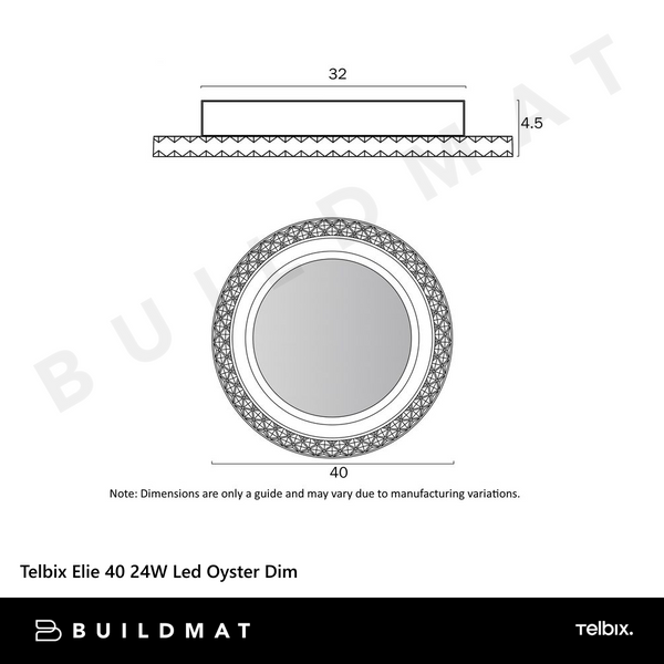 Telbix Elie 40 24W Led Oyster 3CCT Dim Chrome