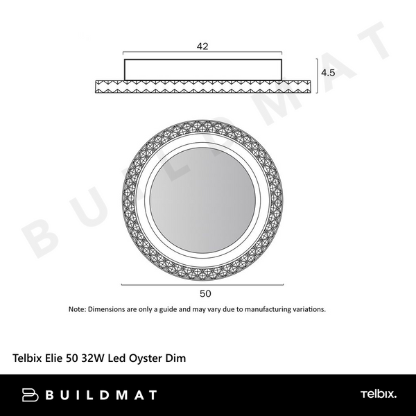 Telbix Elie 50 32W Led Oyster 3CCT Dim Chrome