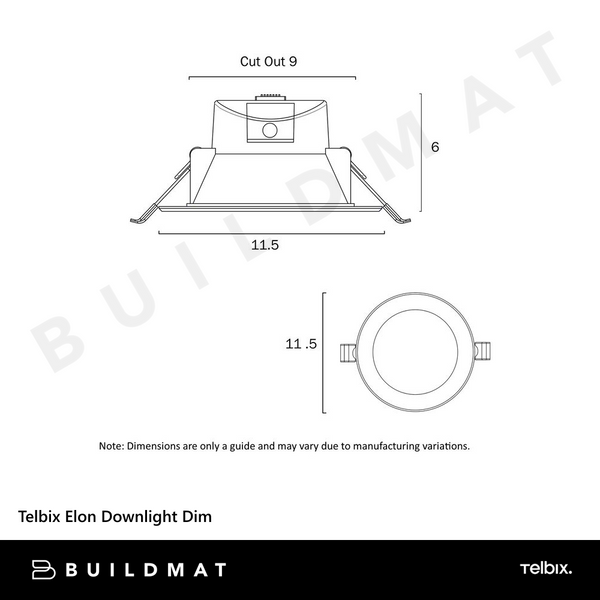Telbix Elon Downlight 3CCT Dim Nickel