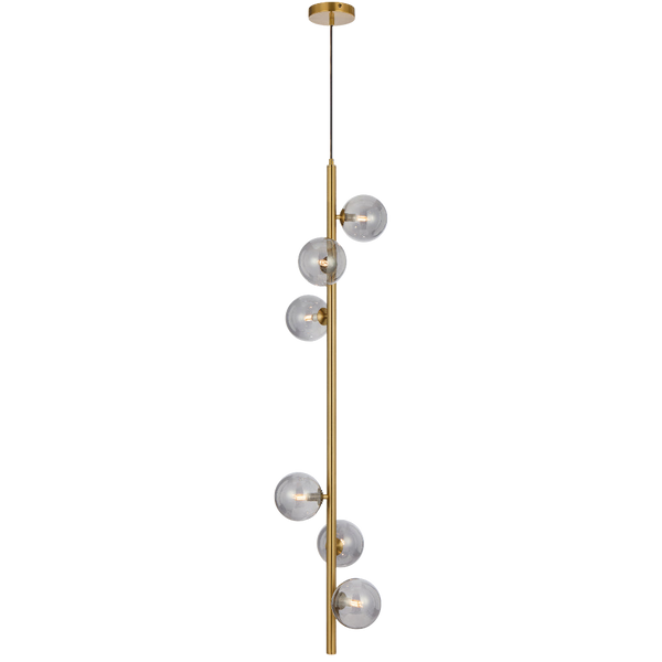 Telbix Elson 6 Light Pendant Antique Gold Smoke