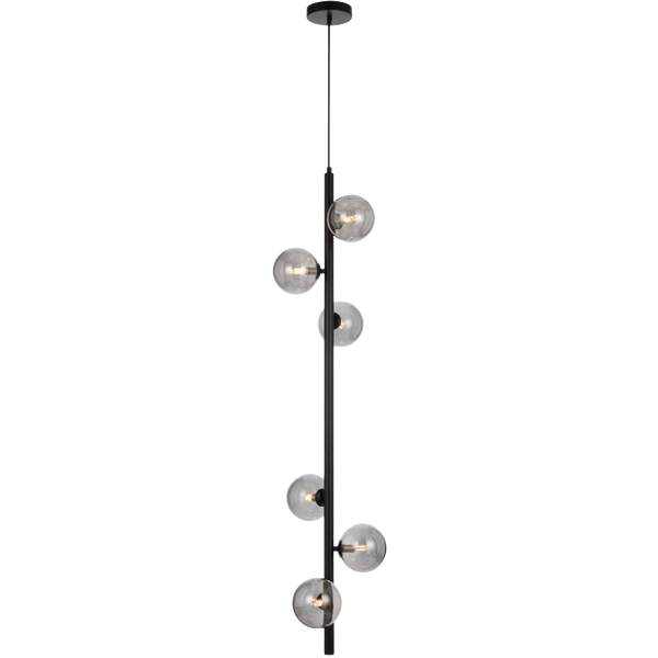 Telbix Elson 6 Light Pendant Black Smoke