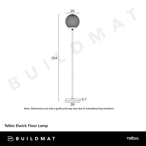 Telbix Elwick Floor Lamp Black
