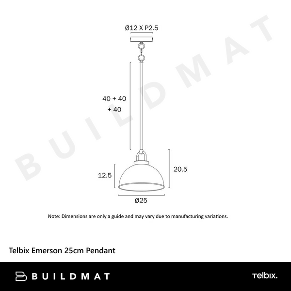 Telbix Emerson 25cm Pendant Nickel