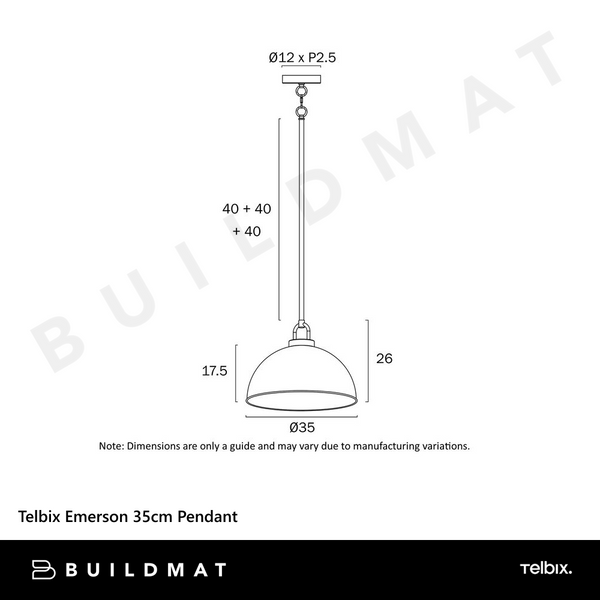 Telbix Emerson 35cm Pendant Chrome