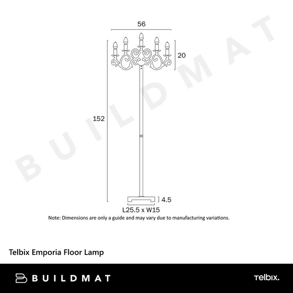 Telbix Emporia Floor Lamp Black