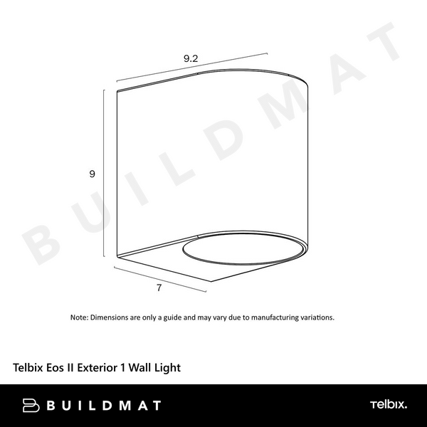 Telbix Eos II Exterior 1 Wall Light Black