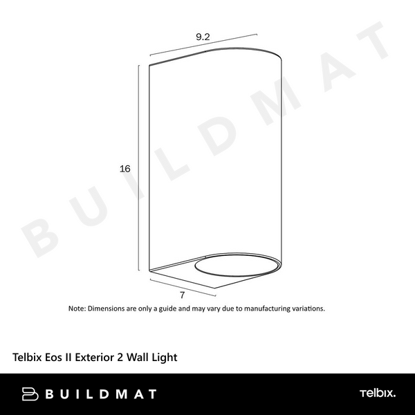 Telbix Eos II Exterior 2 Wall Light White