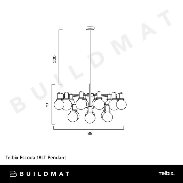 Telbix Escoda 18LT Pendant Black