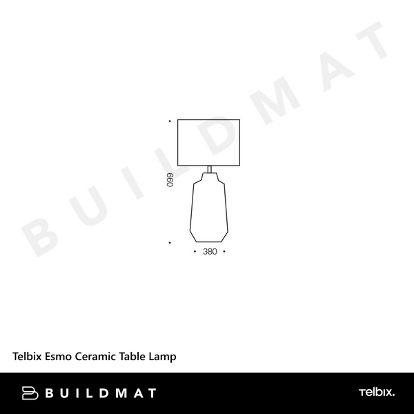 Telbix Esmo Ceramic Table Lamp White