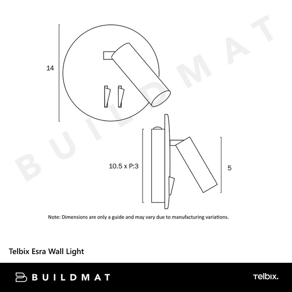 Telbix Esra Wall Light Black