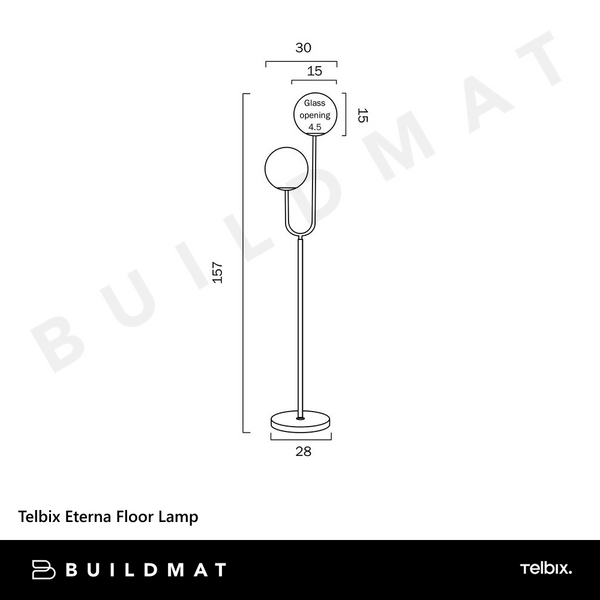 Telbix Eterna Floor Lamp Antique Gold Opal Matt
