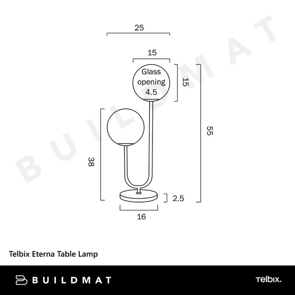 Telbix Eterna Table Lamp Antique Gold Opal Matt