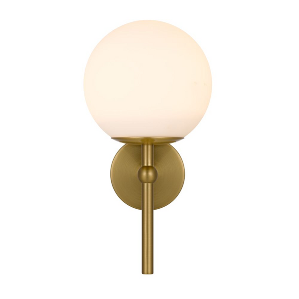 Telbix Eterna 1 Light Wall Lamp Antique Gold Opal Matt